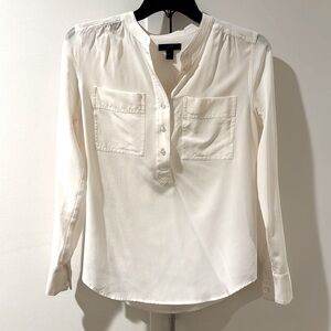 Jcrew white ivory 100% silk blouse